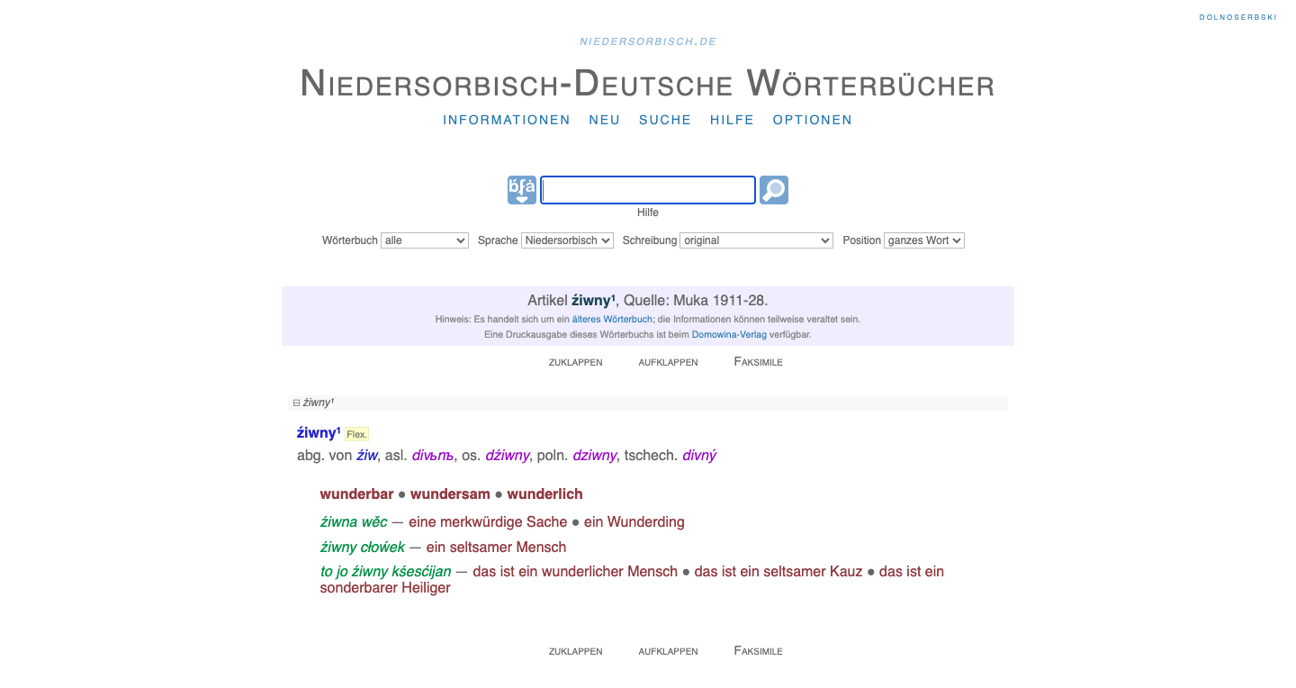 Exemplary dictionary entry