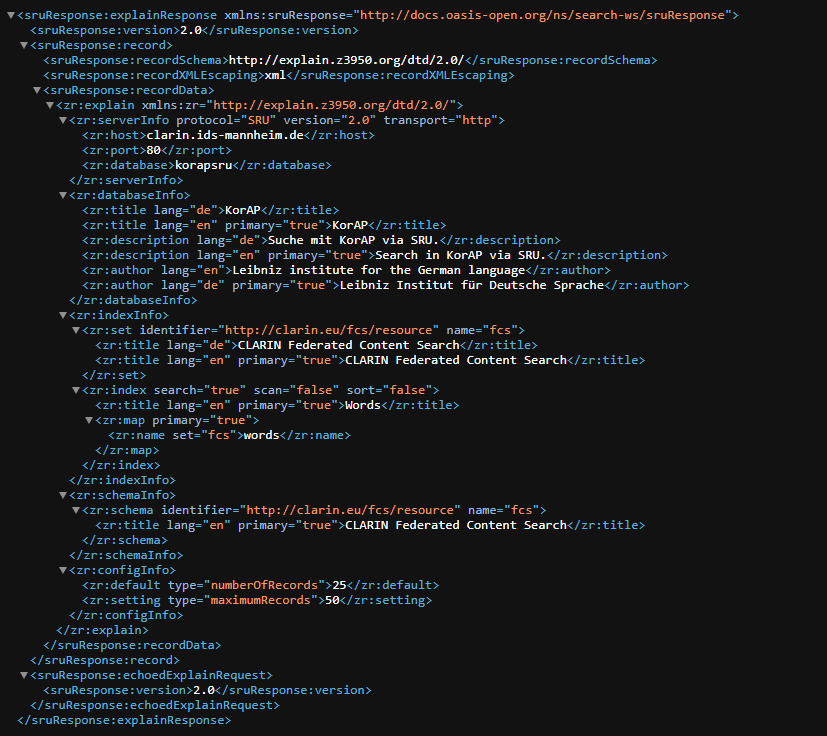 Thumbnail for service KorAP FCS-Endpoint
