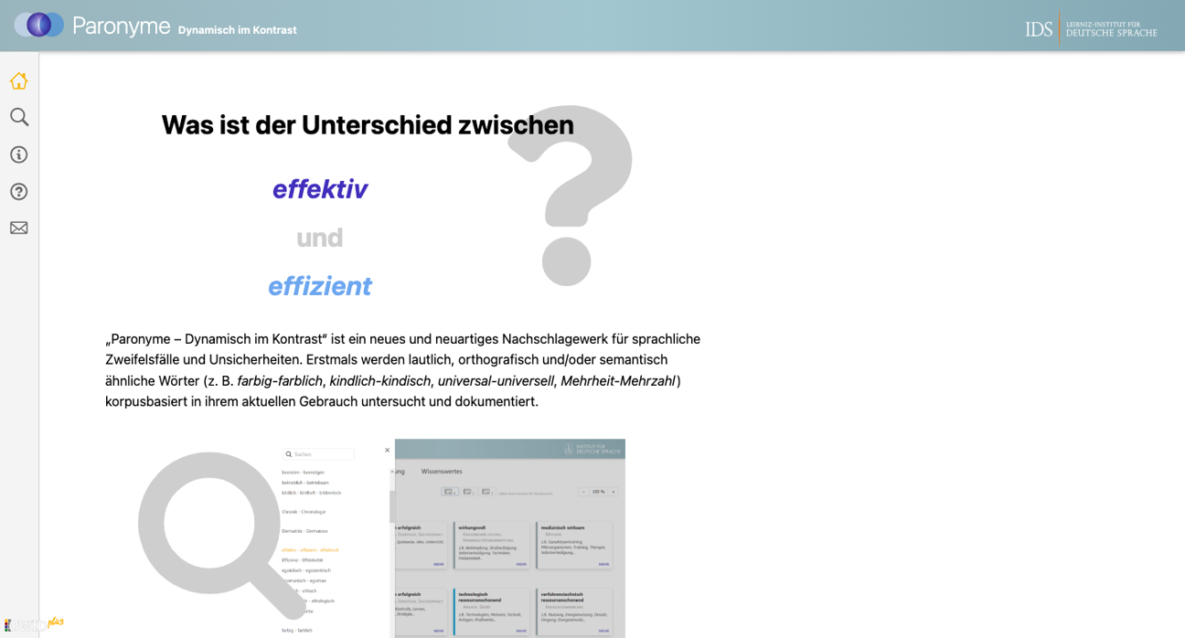 Thumbnail for service OWID – Paronymwörterbuch