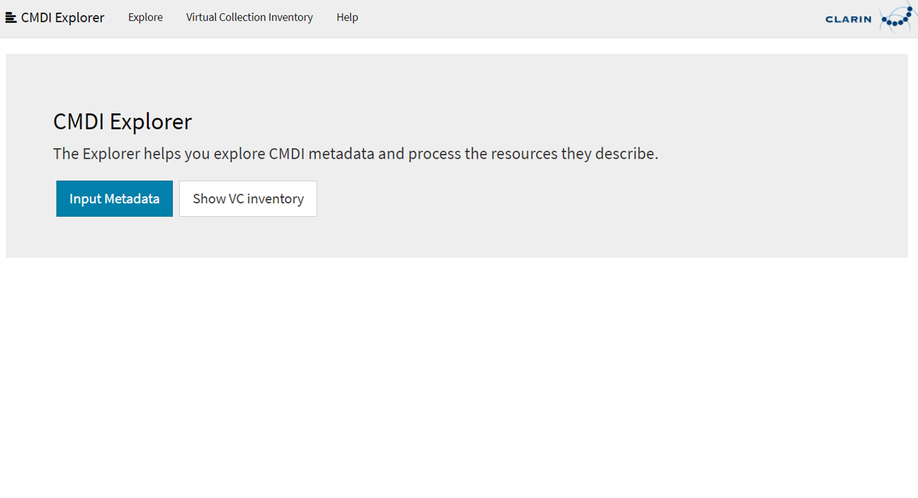 Thumbnail for service CMDI Explorer