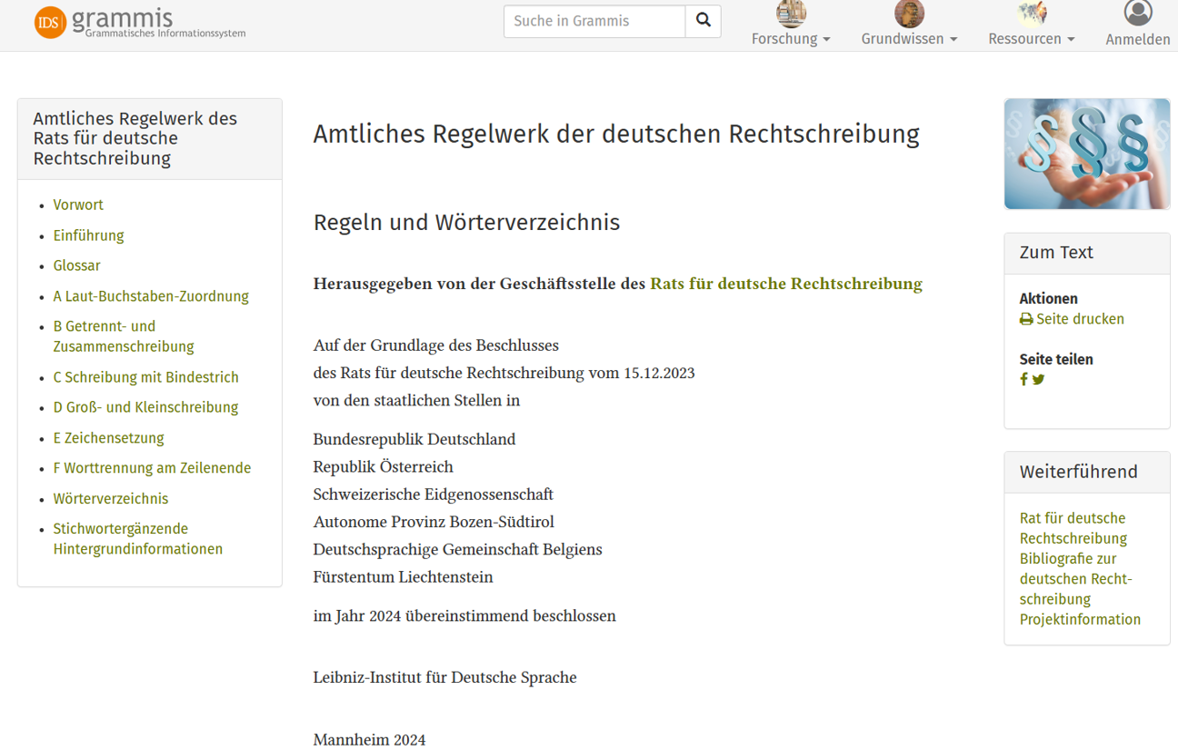 Thumbnail for service grammis - Rechtschreibung