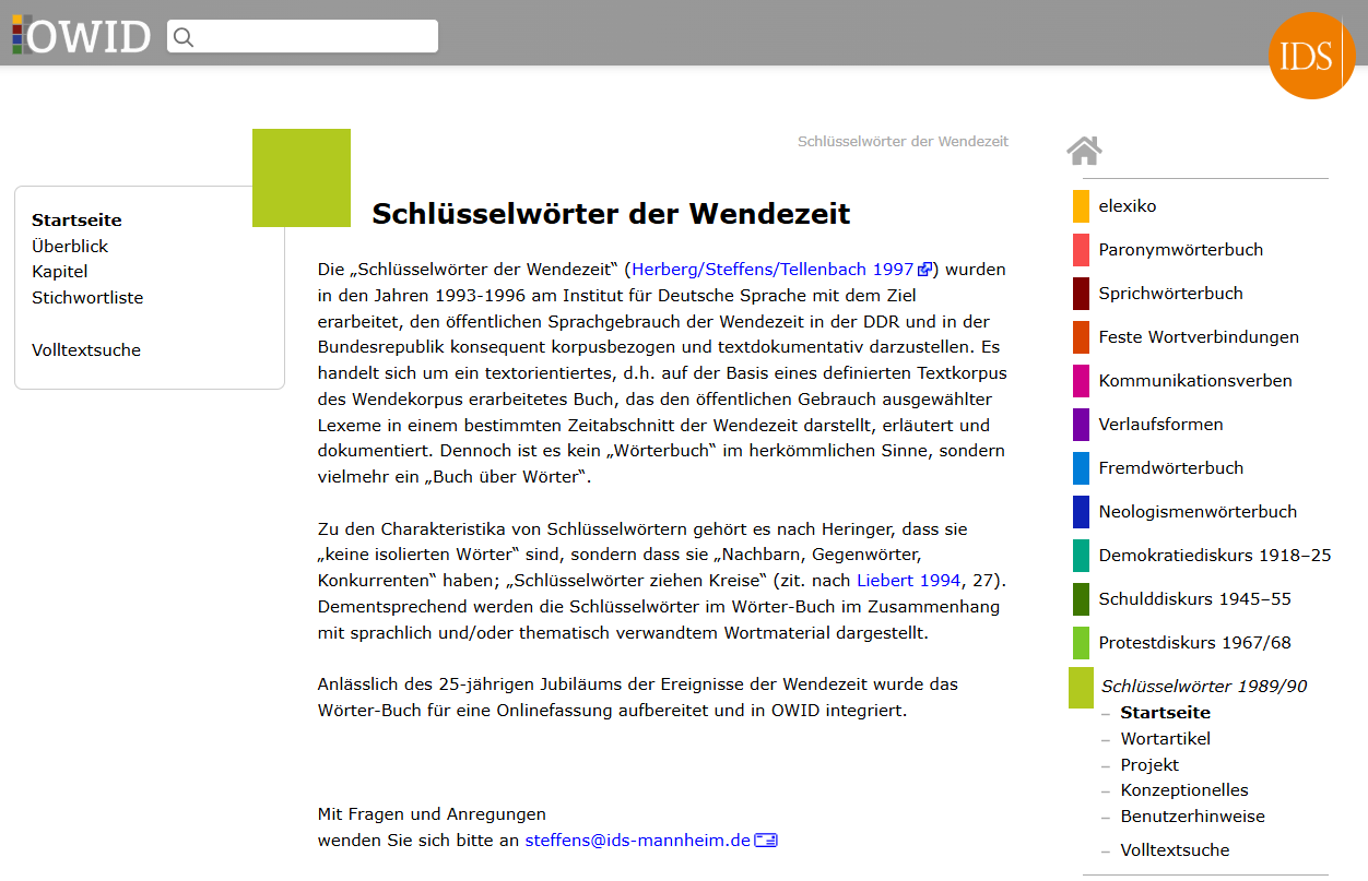 Thumbnail for service OWID - Schlüsselwörter der Wendezeit