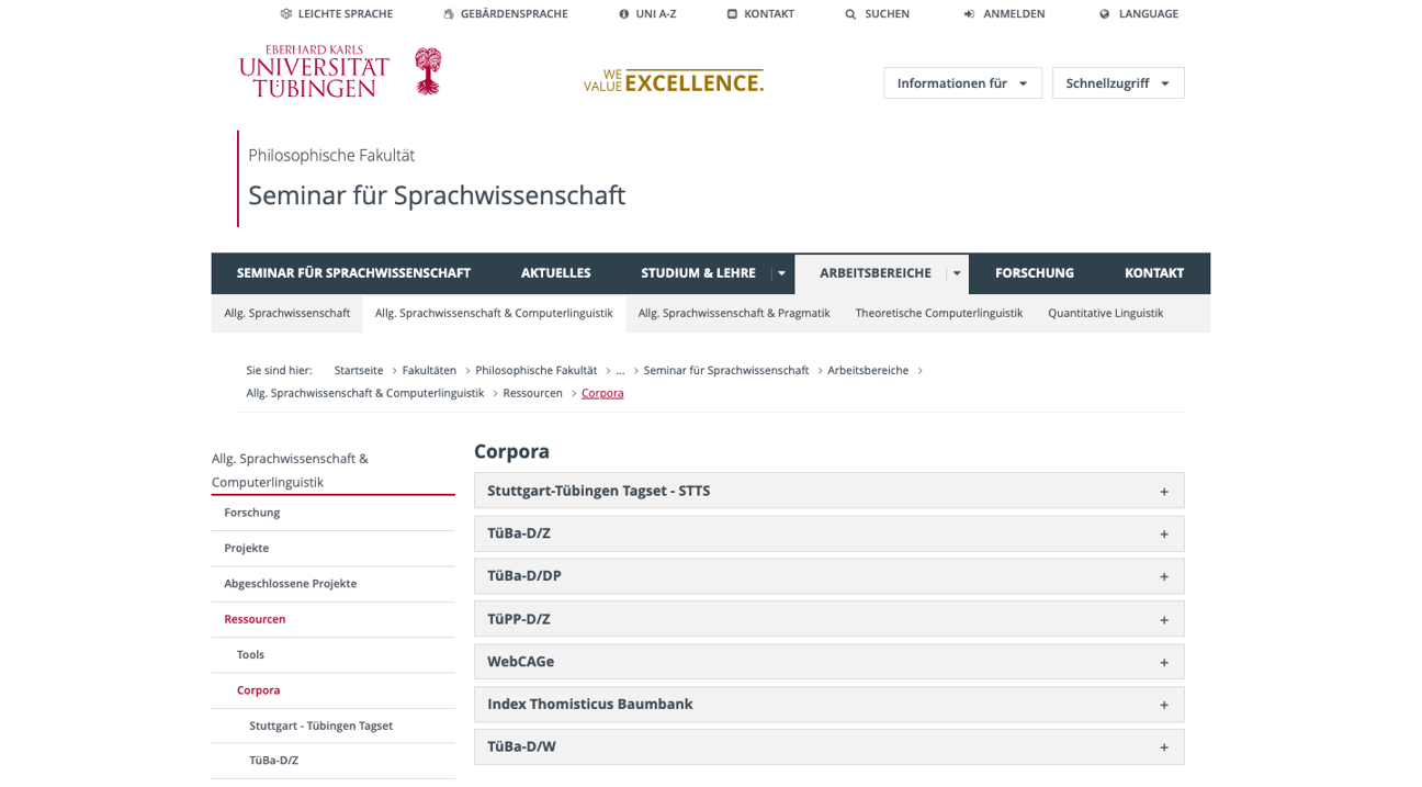 Thumbnail for service Tübinger Treebank Collection