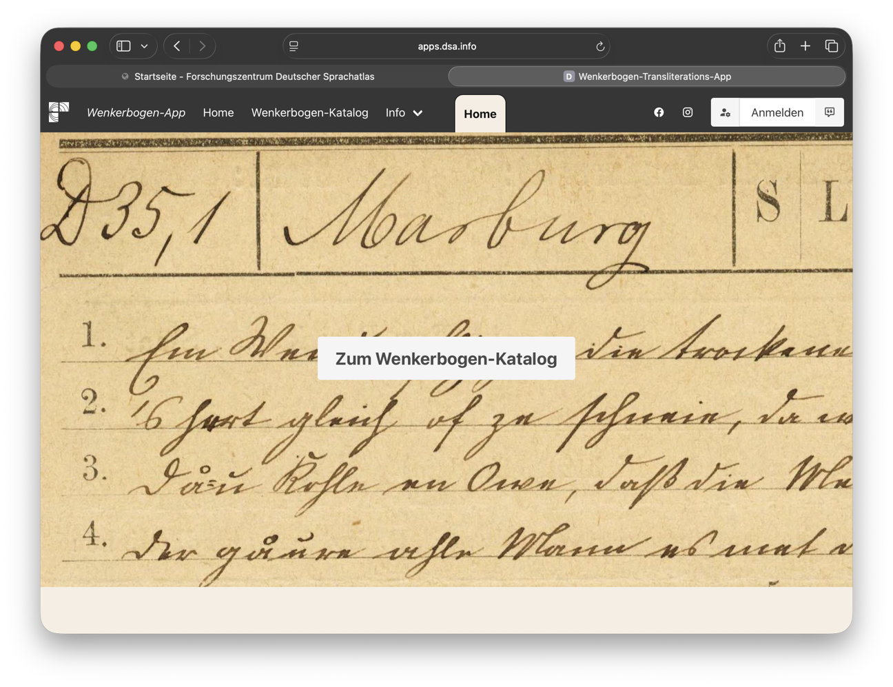 Thumbnail for service Wenkerbogen-App