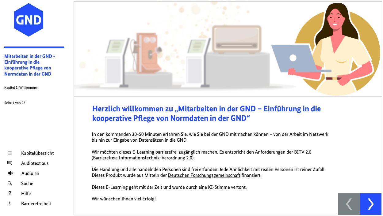 Thumbnail for training material Mitarbeiten in der GND - Einführung in die kooperative Pflege von Normdaten in der GND / Collaborating in the GND – Introduction to Cooperative Authority Data Curation
