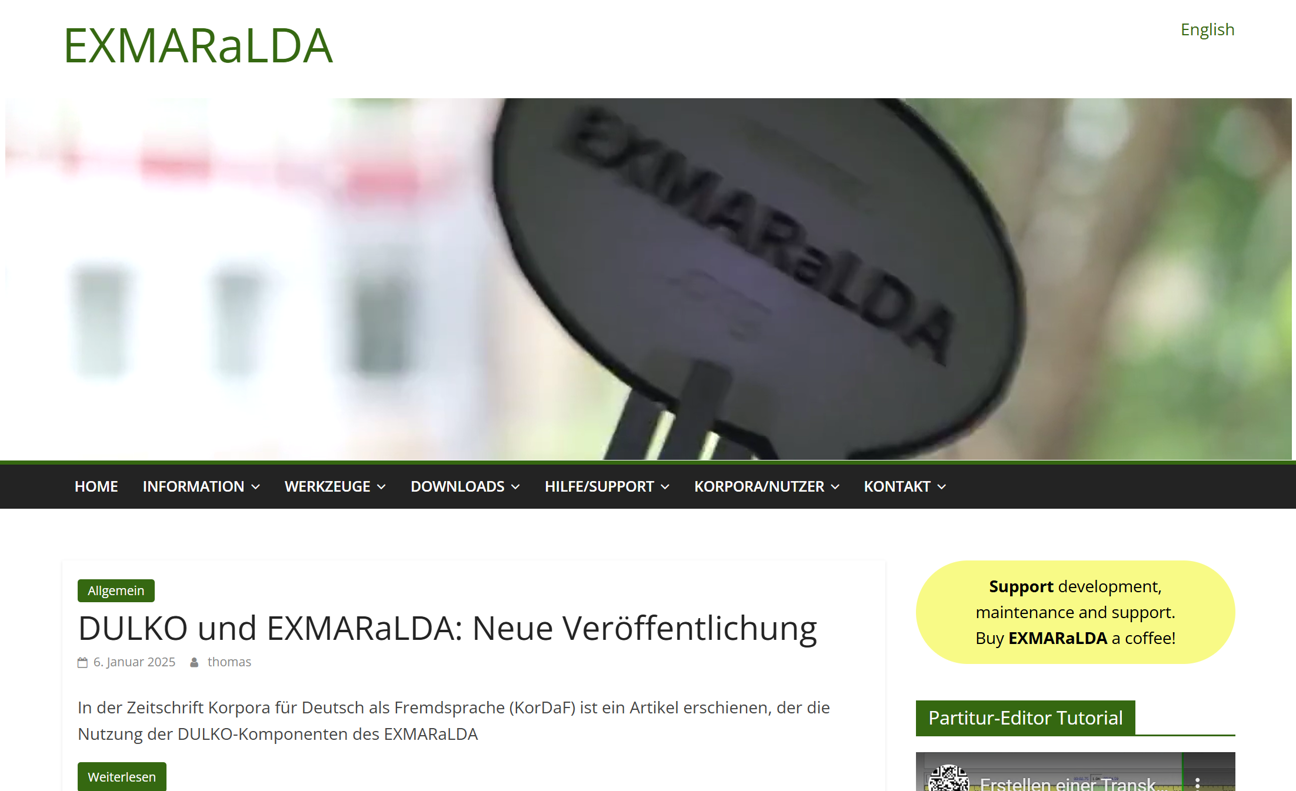 Thumbnail for training material EXMARaLDA Video Tutorials