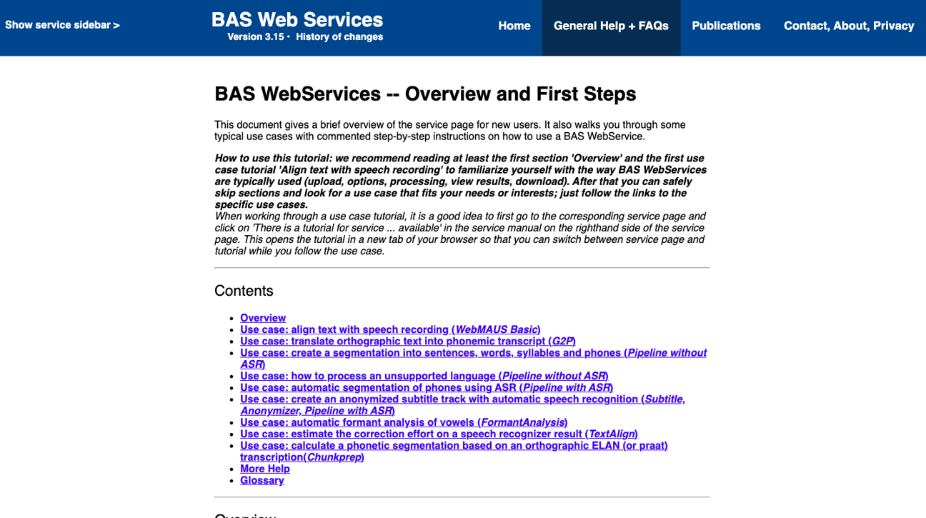 Thumbnail for training material BAS Web Services Documentation